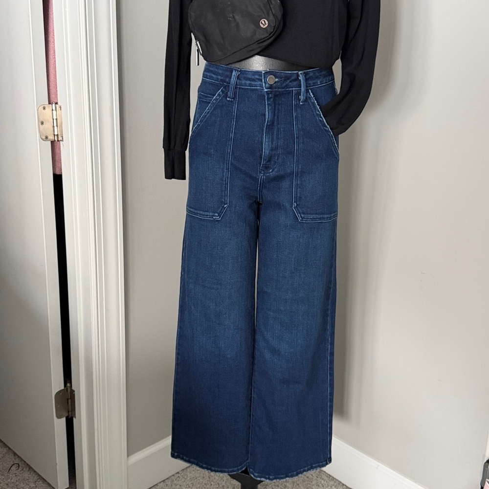 Just Black Denim Dark Blue Wide Leg Jeans size 27